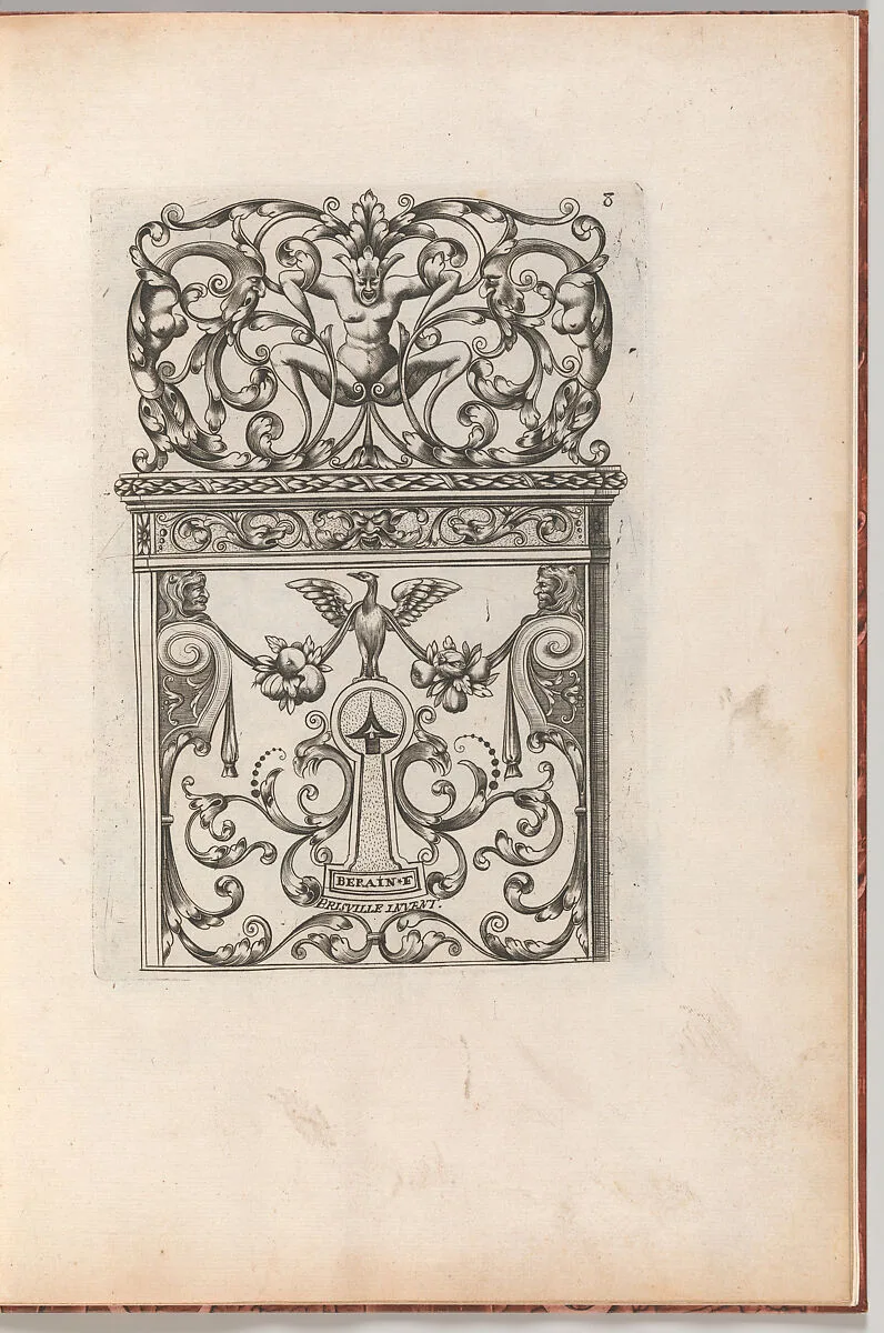 Diverses Pieces de Serruriers, page 9 (recto) — Hugues Brisville|Jean Berain|Gabriel Ladame