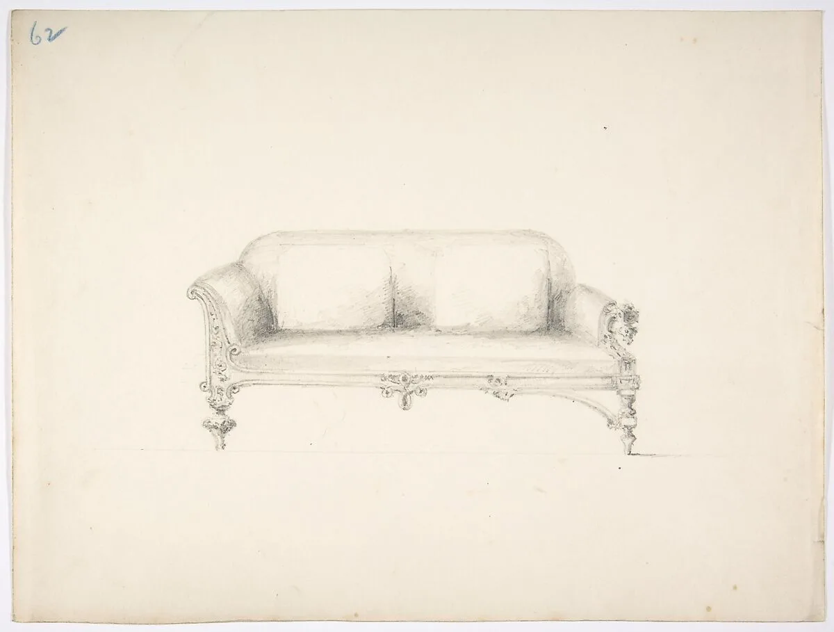 Design for a Sofa — Anonymous, British, 19th century