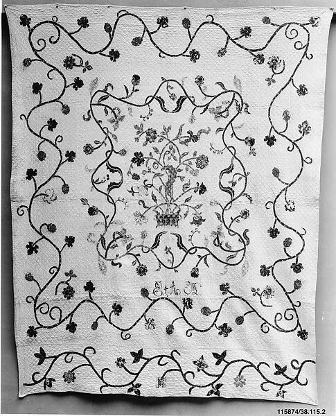 Quilt, floral pattern — Eliza Armstead Miller