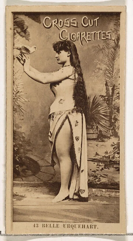 Card Number 43, Belle Urquehart, from the Actors and Actresses series (N145-2) issued by Duke Sons & Co. to promote Cross Cut Cigarettes — W. Duke, Sons & Co.
