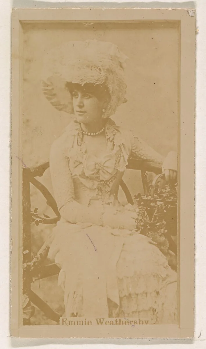 Emmie Weathersby, from the Actresses series (N245) issued by Kinney Brothers to promote Sweet Caporal Cigarettes — Kinney Brothers Tobacco Company