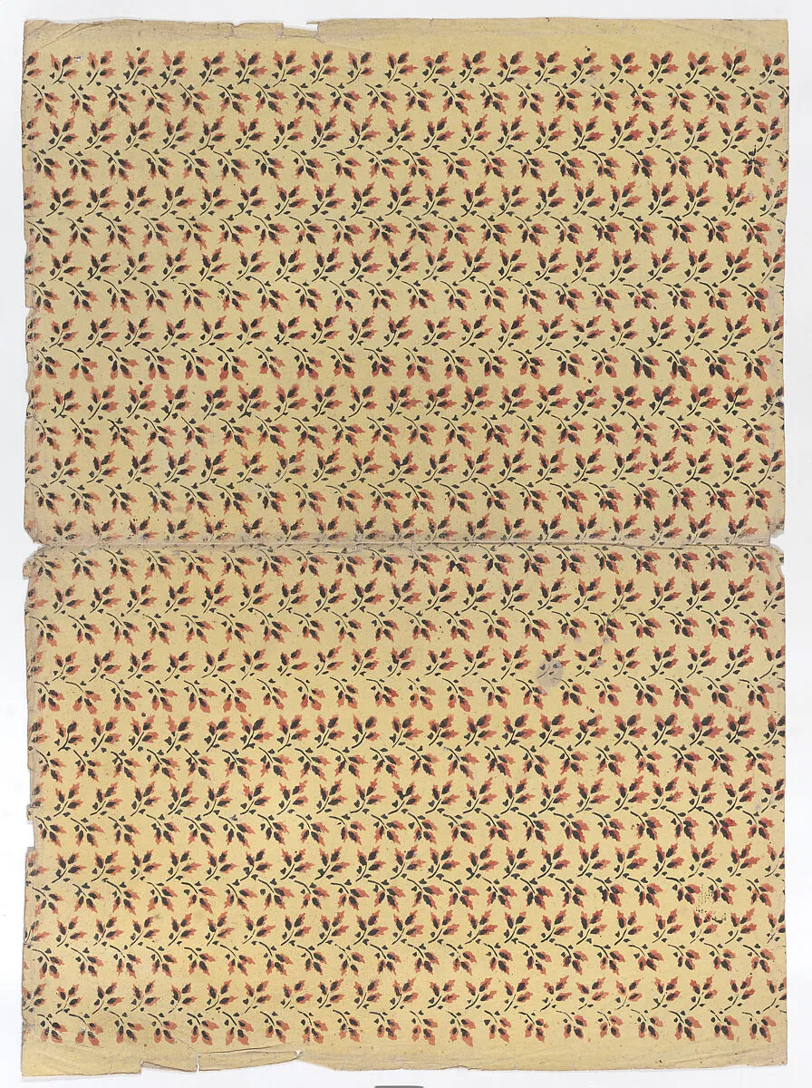Book cover with overall pattern of leaves — Anonymous