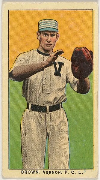 Brown, Vernon, Northwestern League, from the "Obak Baseball Players" set (T212), issued by the American Tobacco Company to promote Obak Mouthpiece Cigarettes — American Tobacco Company
