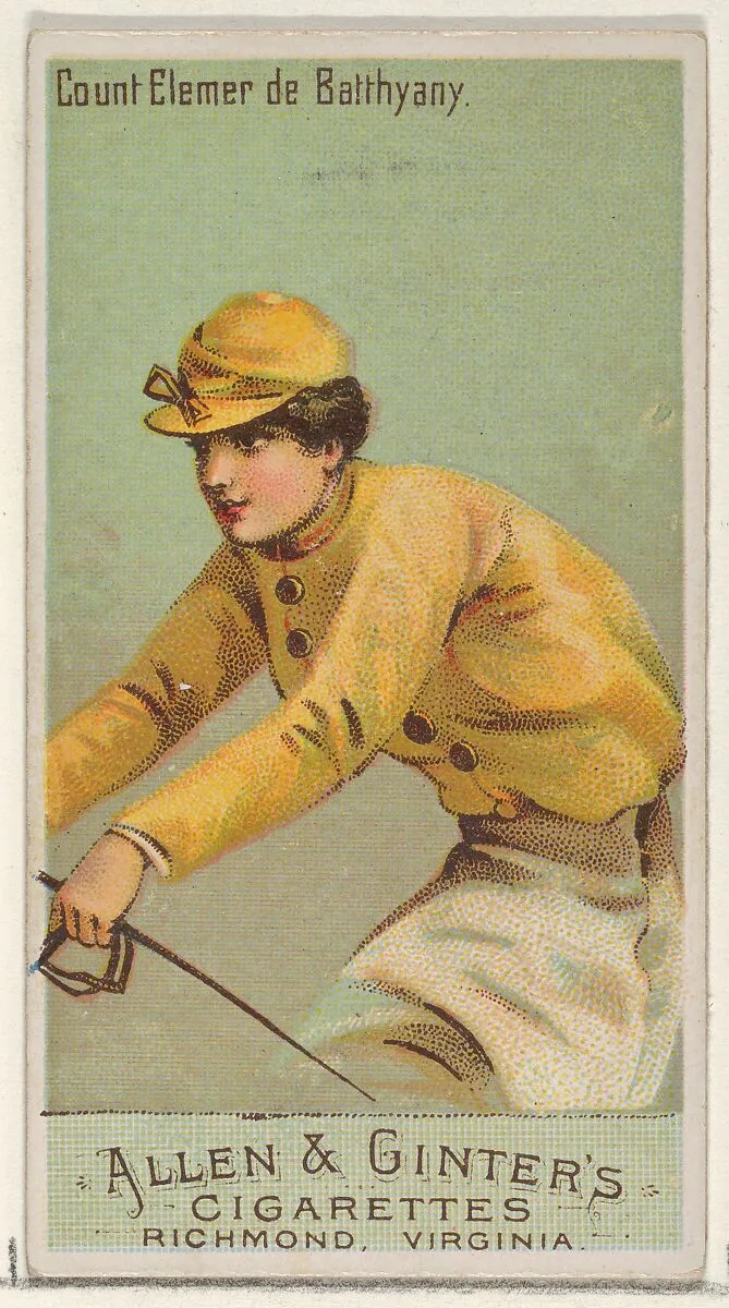 Count Elemer de Batthyany, from the Racing Colors of the World series (N22a) for Allen & Ginter Cigarettes — Allen & Ginter