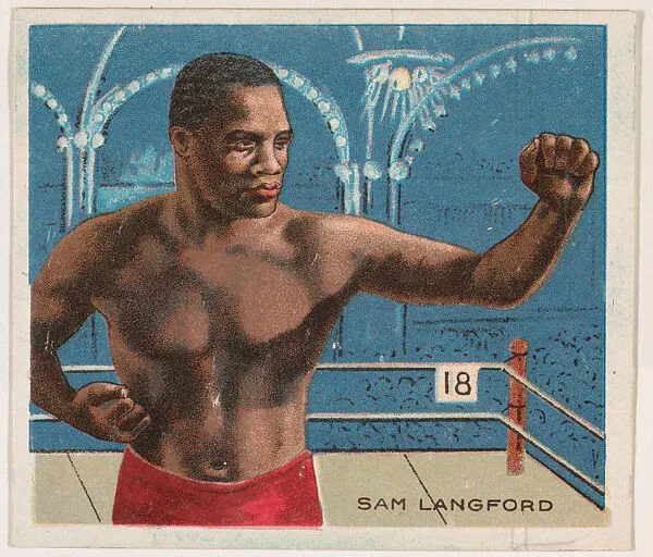 Sam Langford, Boxing, from Mecca & Hassan Champion Athlete and Prize Fighter collection, 1910 — Mecca Cigarettes