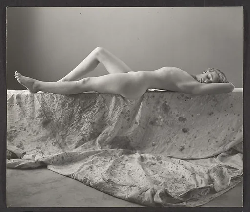 [Nude Young Girl Reclining on Drop Cloth, Possibly Elizabeth Lynes]