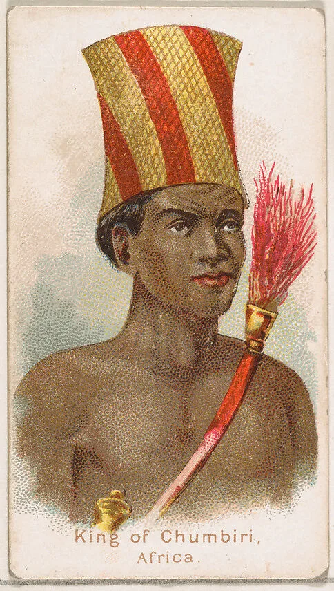 King of Chumbiri, Africa, from the Savage and Semi-Barbarous Chiefs and Rulers series (N189) issued by Wm. S. Kimball & Co. — William S. Kimball & Company