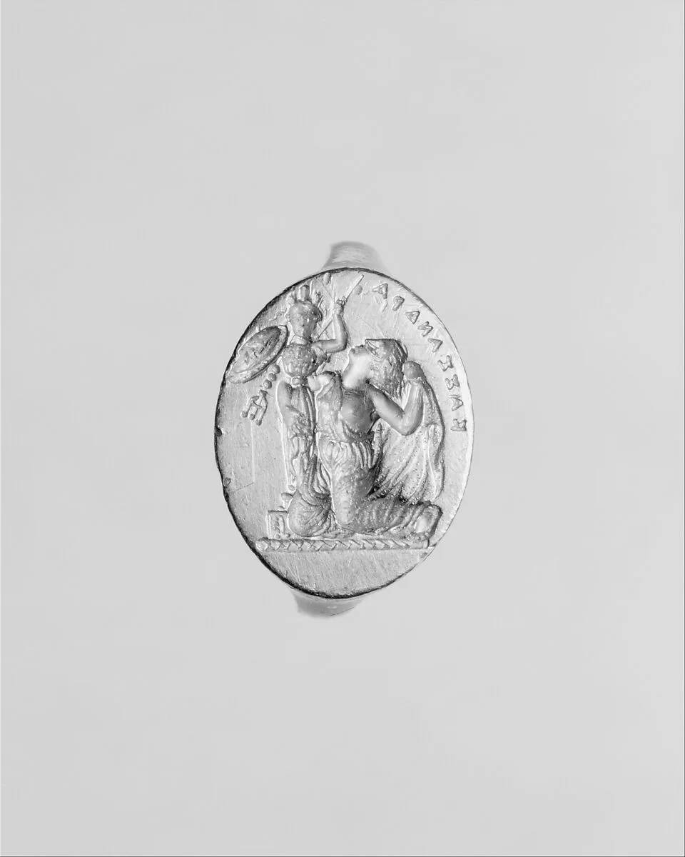 Gold ring with intaglio of Kassandra — Unknown