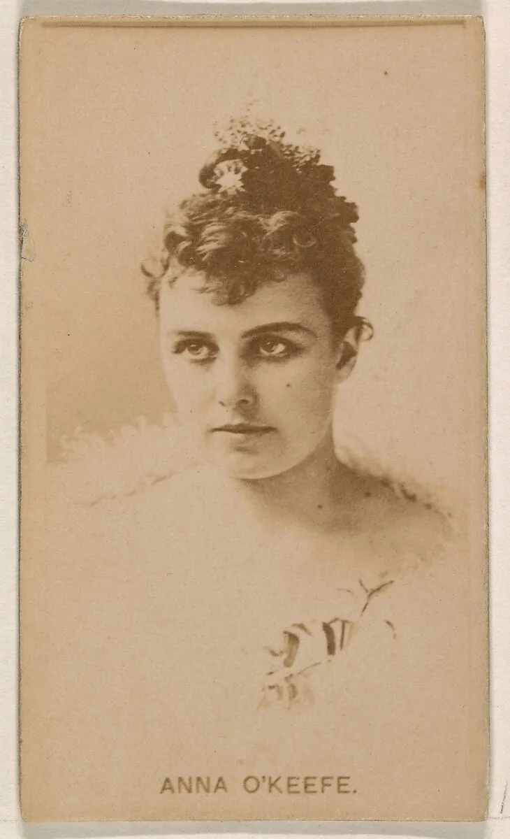 Anna O'Keefe, from the Actresses series (N245) issued by Kinney Brothers to promote Sweet Caporal Cigarettes — Kinney Brothers Tobacco Company