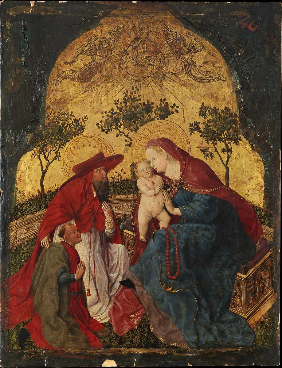 Virgin and Child with a Donor Presented by Saint Jerome — Master of the Munich Bavarian Panels|Unknown