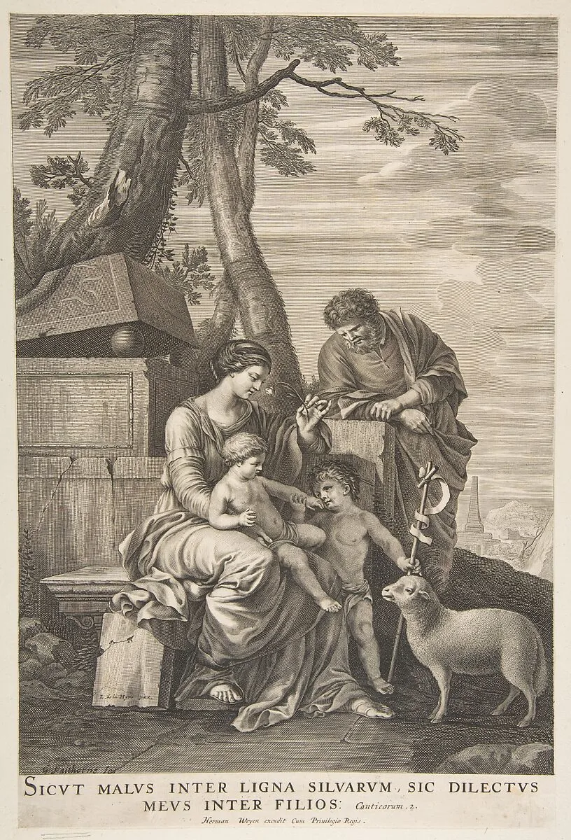Holy Family with St. John — William Faithorne the Elder|Laurent de La Hyre|Herman Weyen