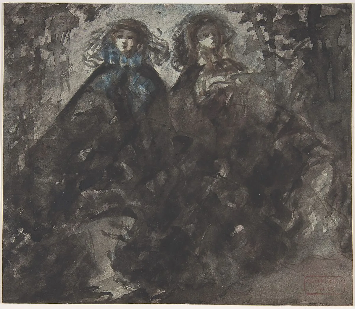 Two Ladies Taking a Walk — Constantin Guys
