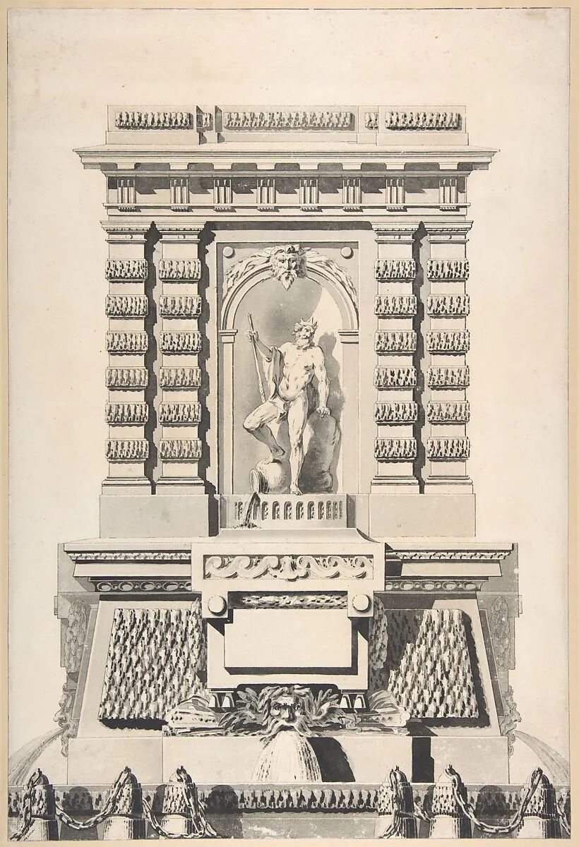 Design for a Monumental Fountain — Jean Dominique Etienne Le Canu