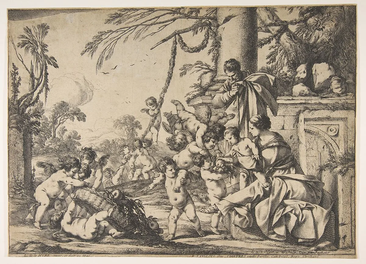 The Virgin and Christ Child Served by Angels — Laurent de La Hyre|François Langlois