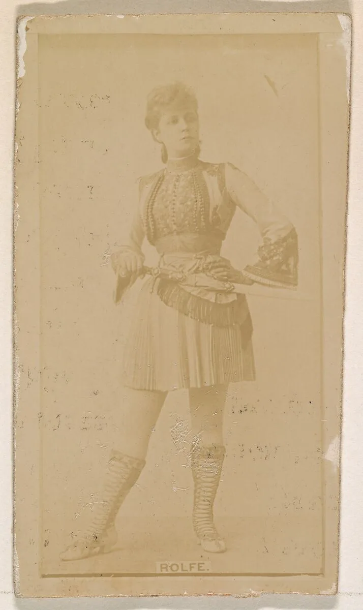 Miss Rolfe, from the Actresses series (N245) issued by Kinney Brothers to promote Sweet Caporal Cigarettes — Kinney Brothers Tobacco Company