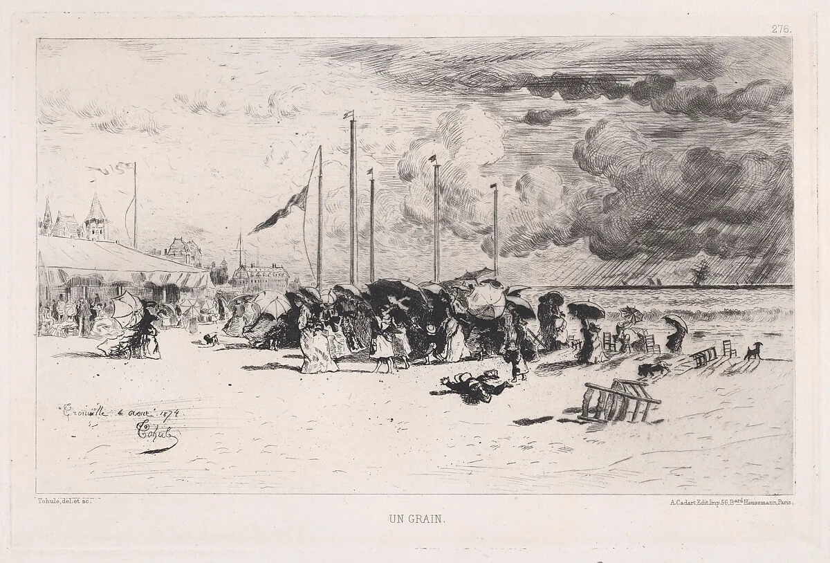 A Squall at Trouville — Alfred Cadart|Félix-Hilaire Buhot