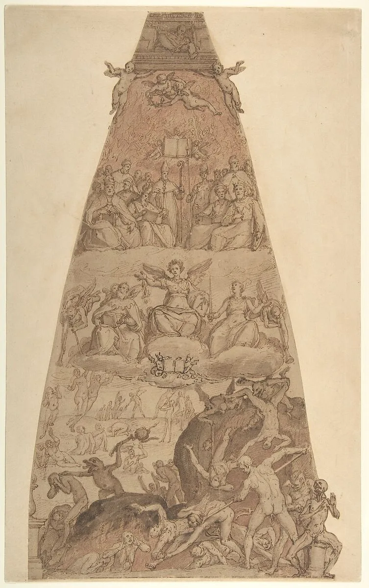 Scene from the Last Judgment, Study for the Fresco Decoration of One of the Segments of the Cupola of the Cathedral of Santa Maria del Fiore in Florence — Federico Zuccaro (Zuccari)
