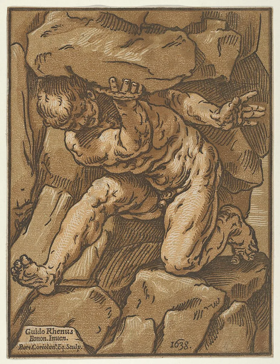 A giant supporting a rock — Bartolomeo Coriolano|Guido Reni