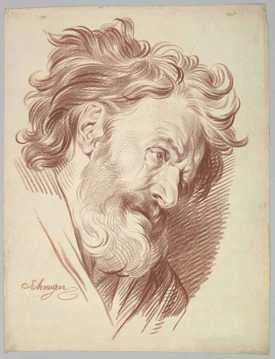 Profile of a Bearded Old Man Looking Right — Jakob Matthias Schmutzer