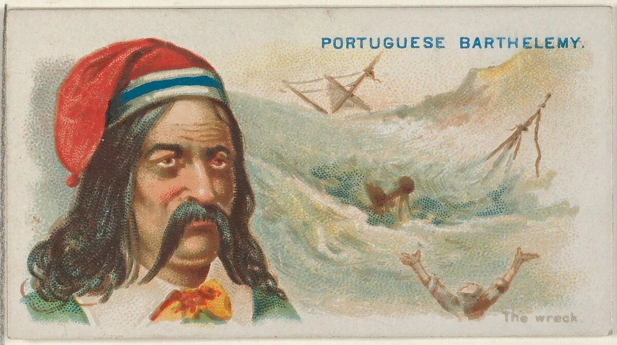 Portuguese Barthelemy, The Wreck, from the Pirates of the Spanish Main series (N19) for Allen & Ginter Cigarettes — George S. Harris & Sons|Allen & Ginter