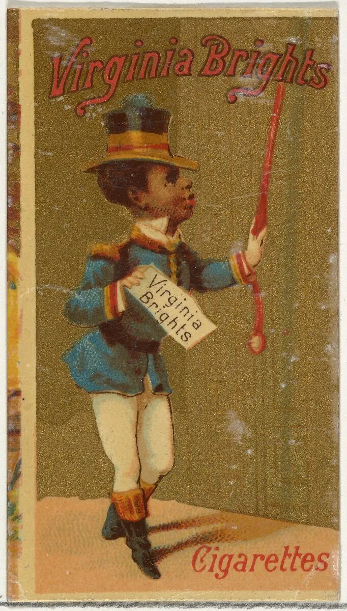 Caricatured Figure from the Girls and Children series (N64) promoting Virginia Brights Cigarettes for Allen & Ginter brand tobacco products — Allen & Ginter