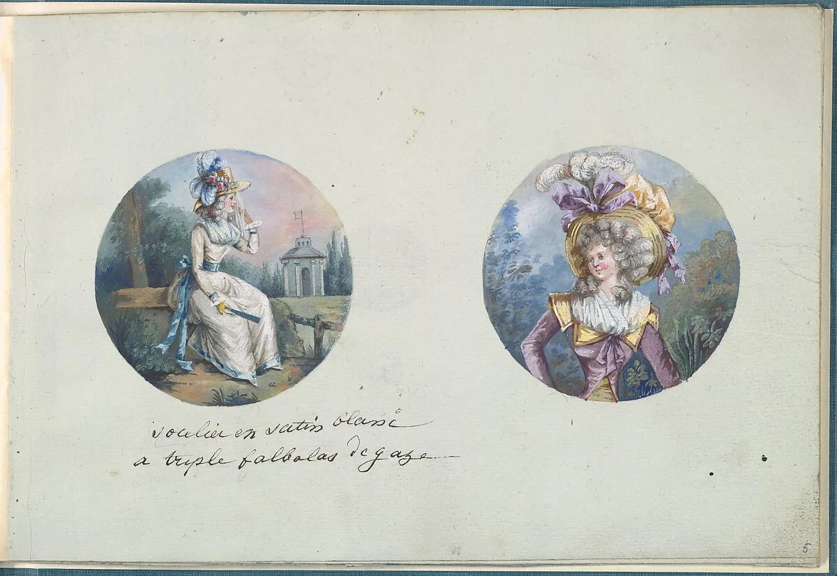 Two Costume Designs or Portrait Types — Anonymous, French, 18th century|Antoine Caire-Morand|Anonymous, French, 19th century