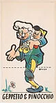 Geppetto & Pinocchio, bakery insert card from the Pinocchio Circus Performers series (D64) — Walt Disney Productions