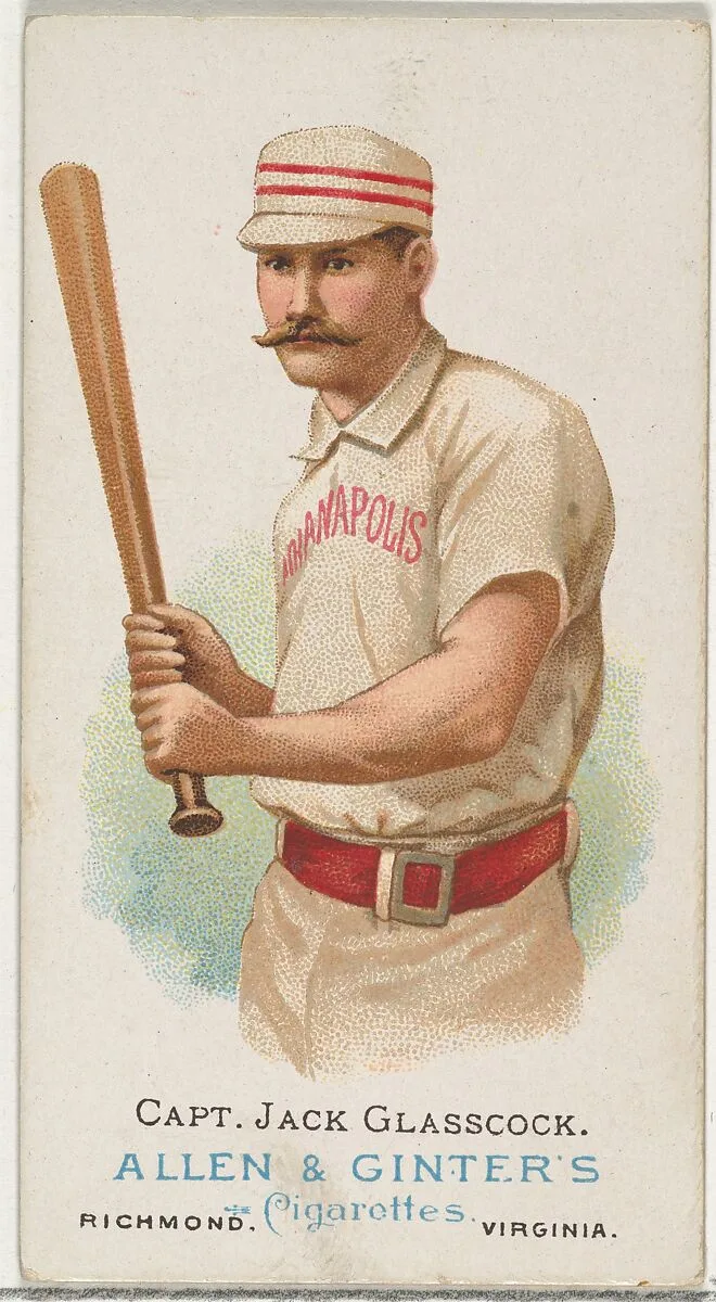 Captain Jack Glasscock, Baseball Player, from World's Champions, Series 1 (N28) for Allen & Ginter Cigarettes — Lindner, Eddy & Claus|Allen & Ginter