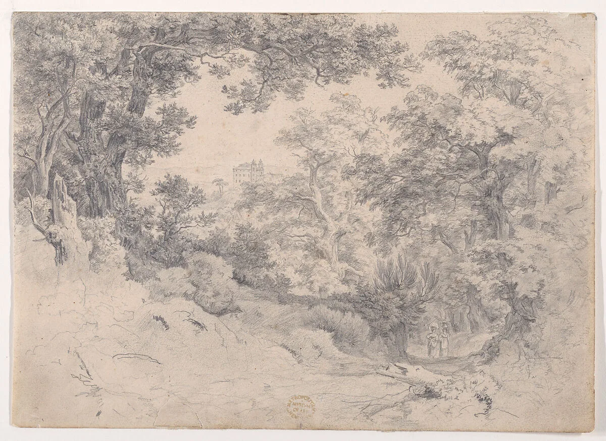 Mediterranean Landscape with a Villa in the Distance — Anonymous