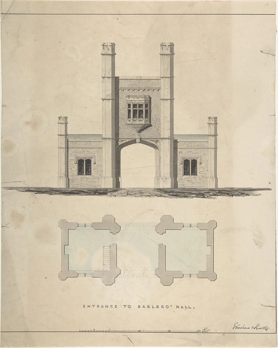 Entrance to Barlboro' Hall — William Hurst|John Woodhead