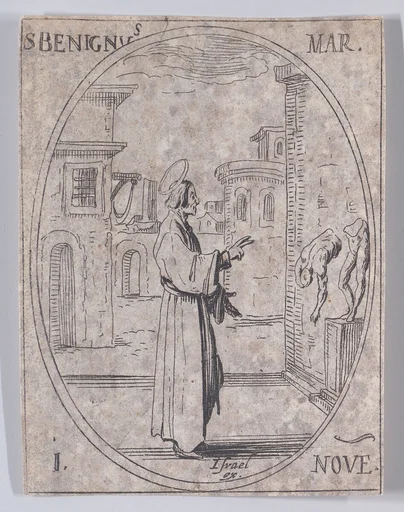 S. Béninge, martyr (St. Benignus, Martyr), from November 1st, from "Les Images De Tous Les Saincts et Saintes de L'Année" (Images of All of the Saints and Religious Events of the Year)