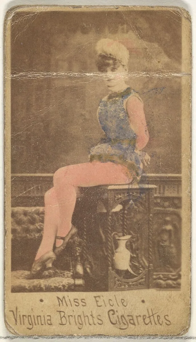 Miss Eicle, from the Actors and Actresses series (N45, Type 1) for Virginia Brights Cigarettes — Allen & Ginter