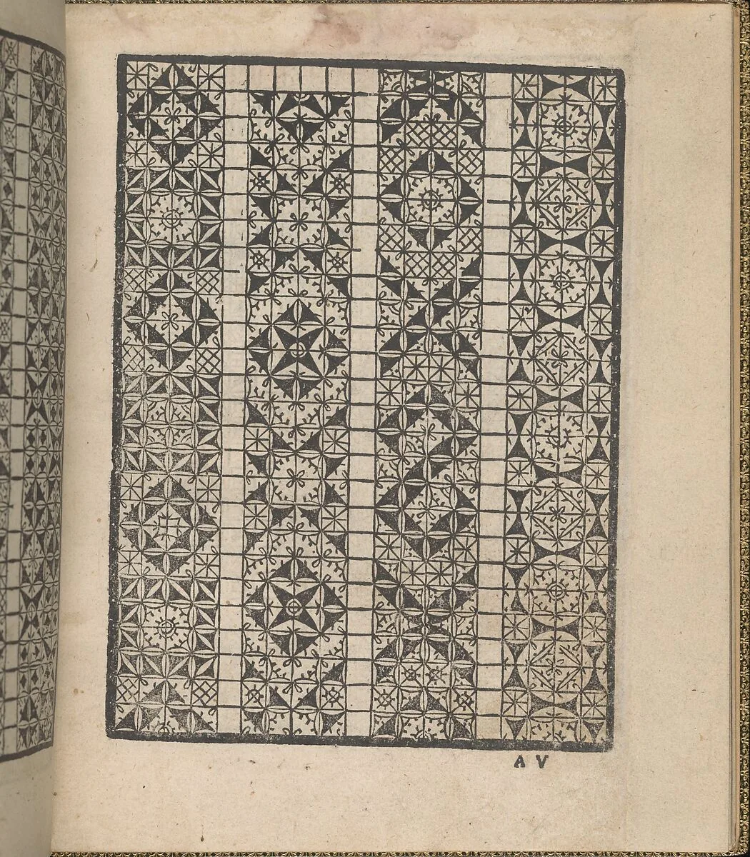 Giardineto novo di punti tagliati et gropposi per exercitio & ornamento delle donne (Venice 1554), page 3 (verso) — Lloyd, Wallis & Lloyd|Matteo Pagano