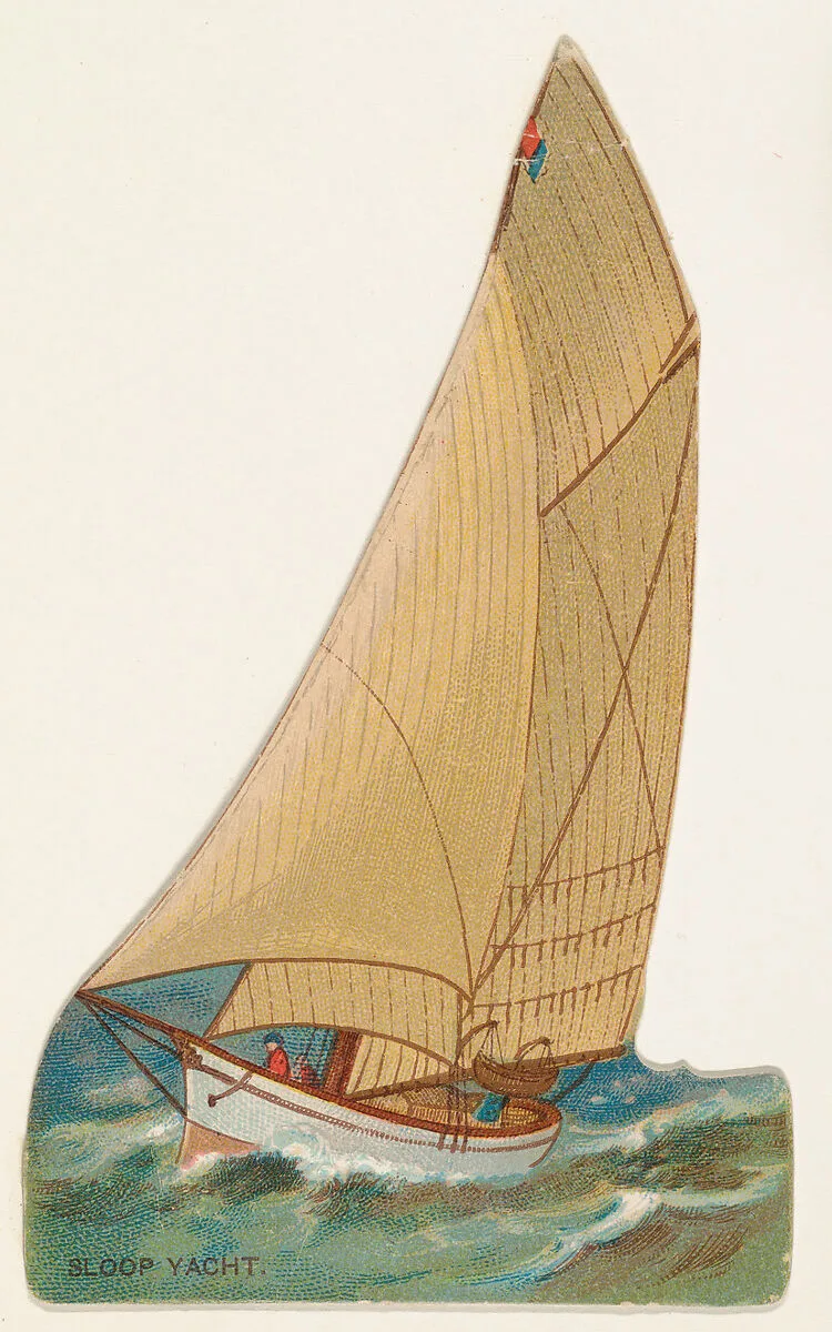 Sloop Yacht, from the Types of Vessels series (N139) issued by Duke Sons & Co. to promote Honest Long Cut Tobacco — Giles|W. Duke, Sons & Co.|Knapp & Company