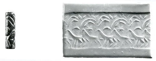 Cylinder seal and modern impression: two striding goats