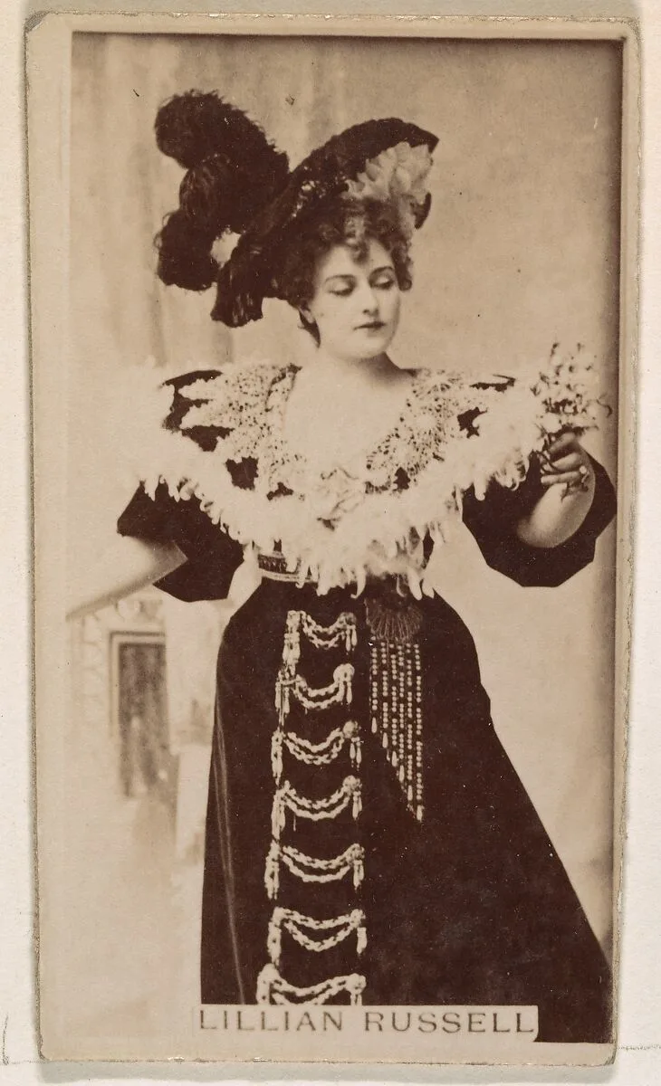 Lillian Russell, from the Actresses series (N245) issued by Kinney Brothers to promote Sweet Caporal Cigarettes — Kinney Brothers Tobacco Company