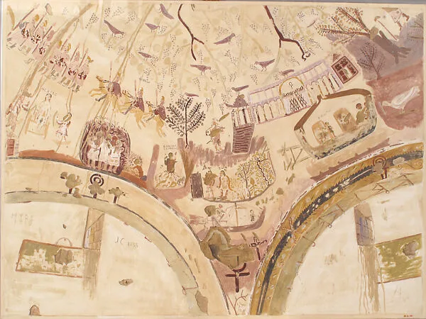Facsimile of the Dome Painting of the Chapel of Exodus, Bagawat Necropolis, Kharga Oasis — Charles K. Wilkinson