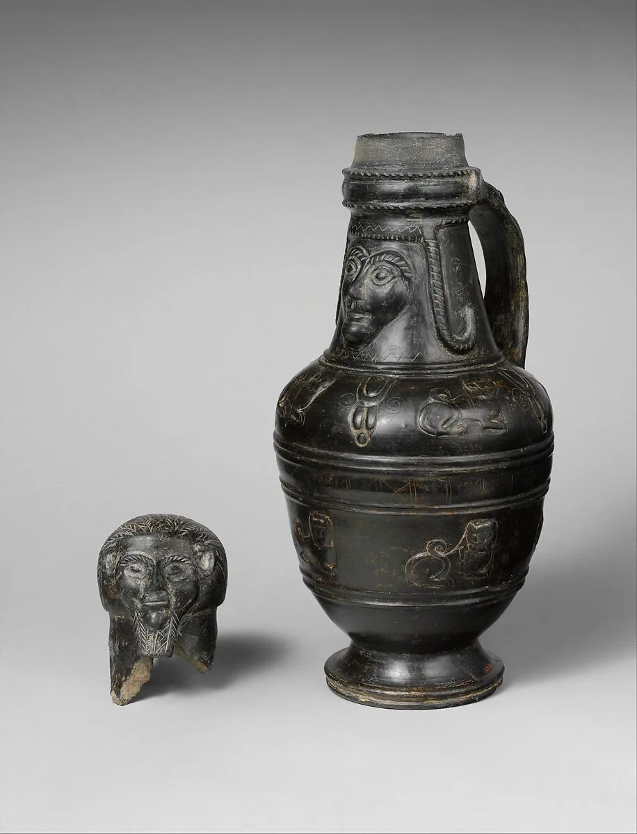 Terracotta jug and lid — Unknown