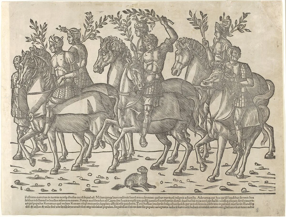 Figures on horseback, from 'The Triumph of Caesar' — Jacob of Strasbourg|Benedetto Bordone