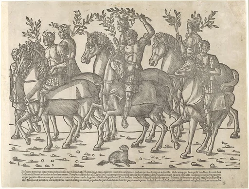 Figures on horseback, from 'The Triumph of Caesar'