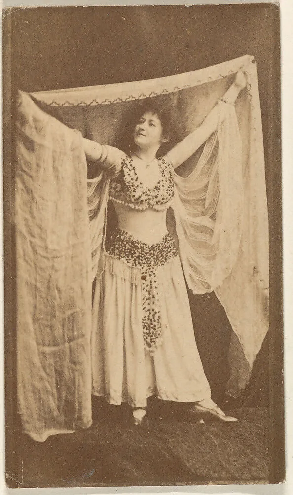 Dancer holding shawl above head, from the Actresses series (N668) — Unknown