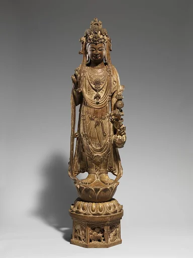 隋/唐 彩繪石雕觀音菩薩像|Bodhisattva Avalokiteshvara (Guanyin)