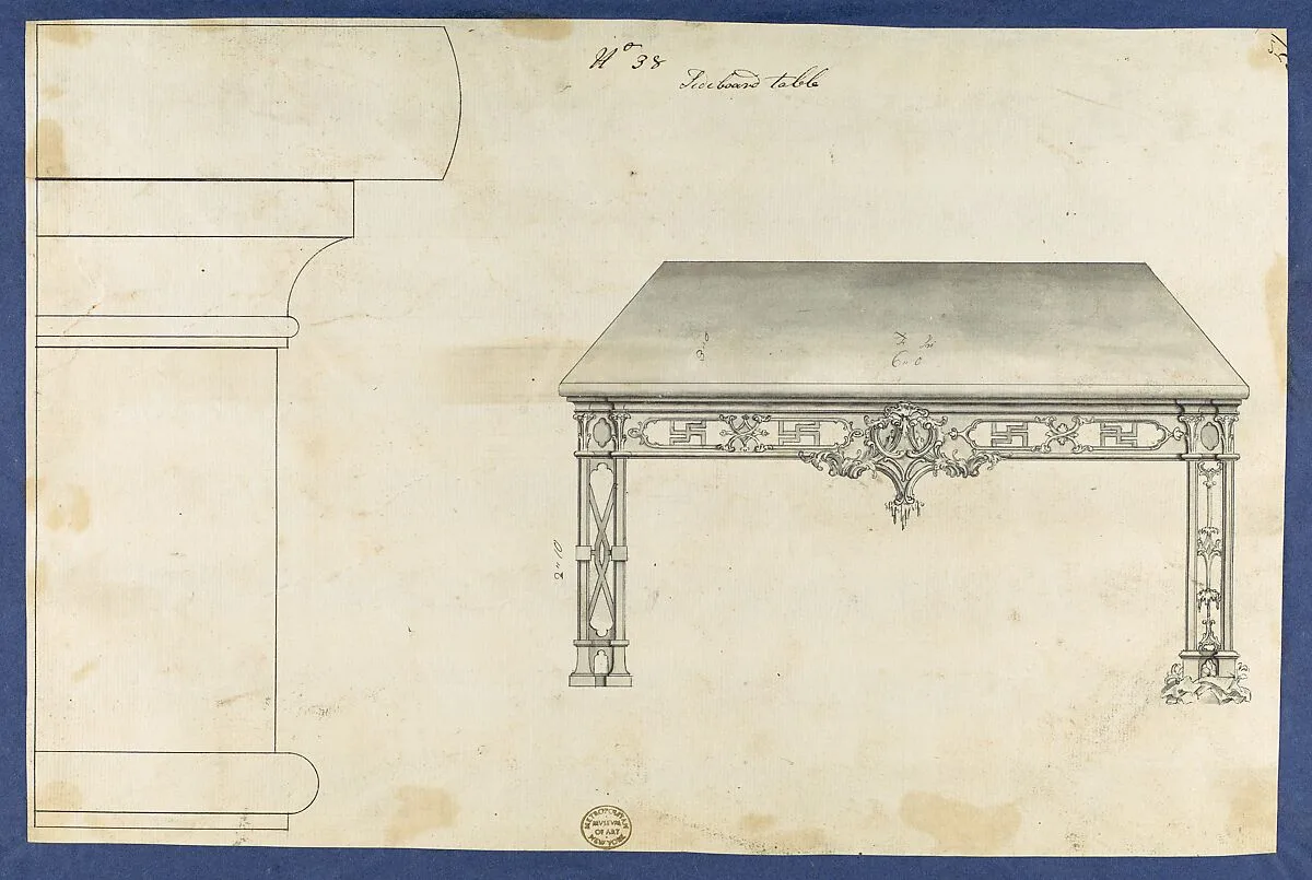 Sideboard Table, from Chippendale Drawings, Vol. II — Thomas Chippendale