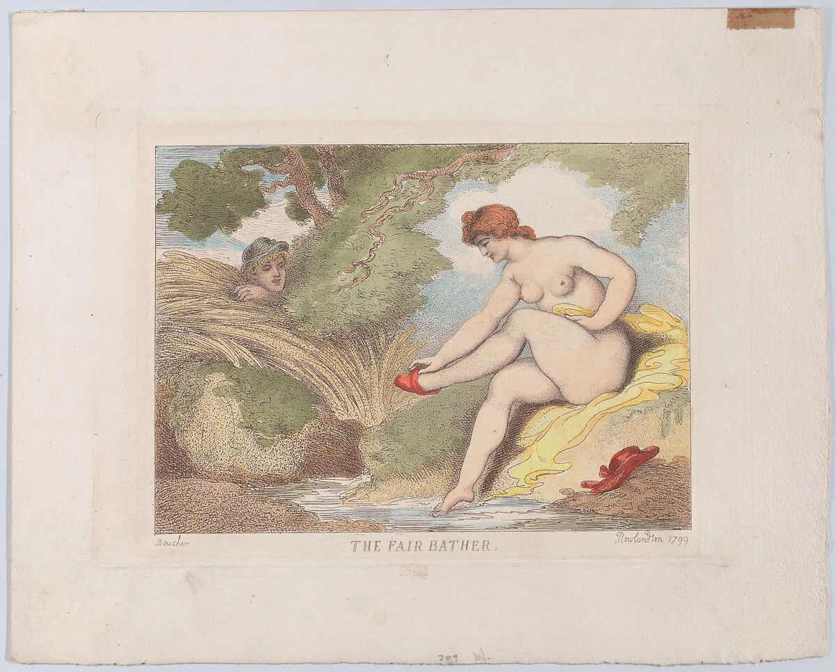 The Fair Bather — Thomas Rowlandson|François Boucher|Thomas Rowlandson