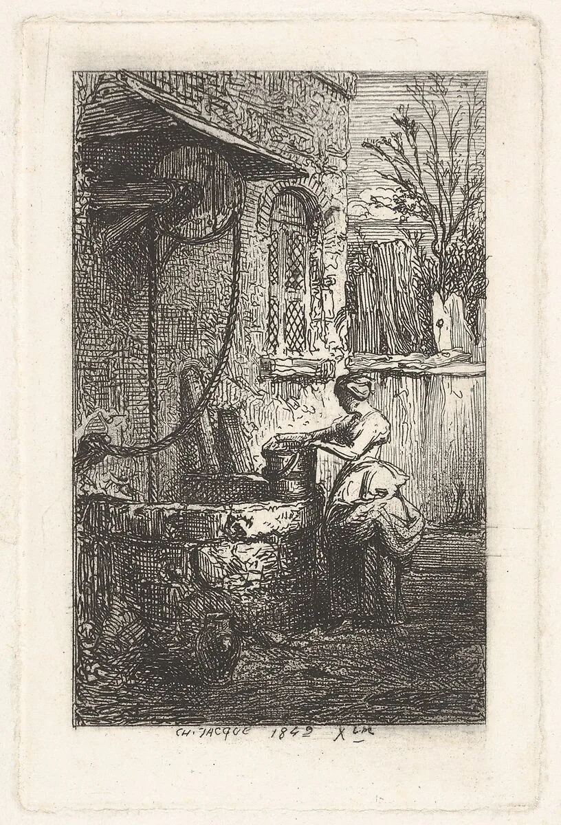 Ferme au puits — Charles Jacque