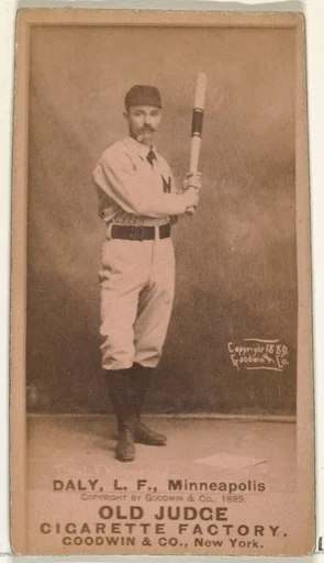 James J. "Sun" Daly, Left Field, Minneapolis, from the Old Judge series (N172) for Old Judge Cigarettes