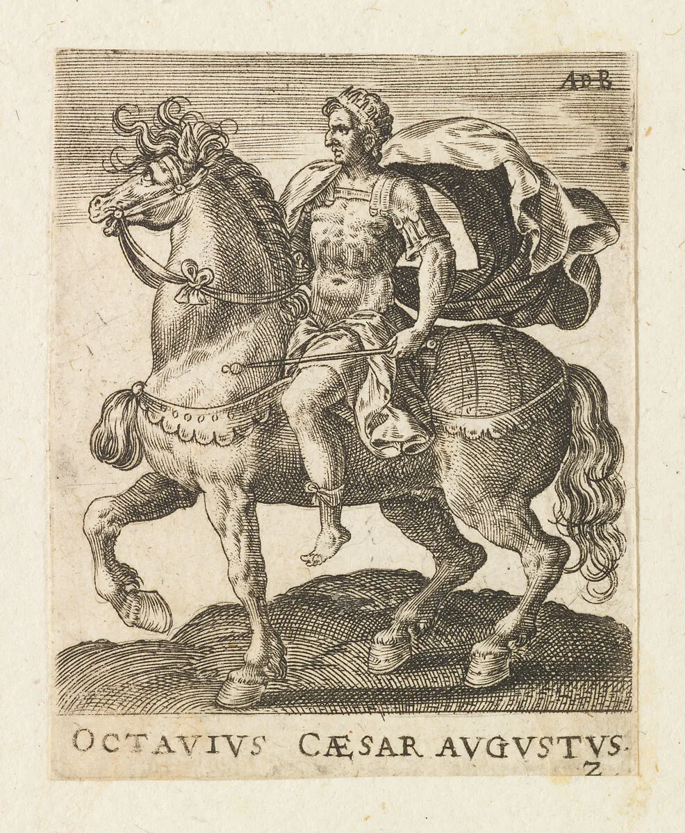 Octavius Caesar Augustus, from "Twelve Caesars on Horseback" — Abraham de Bruyn