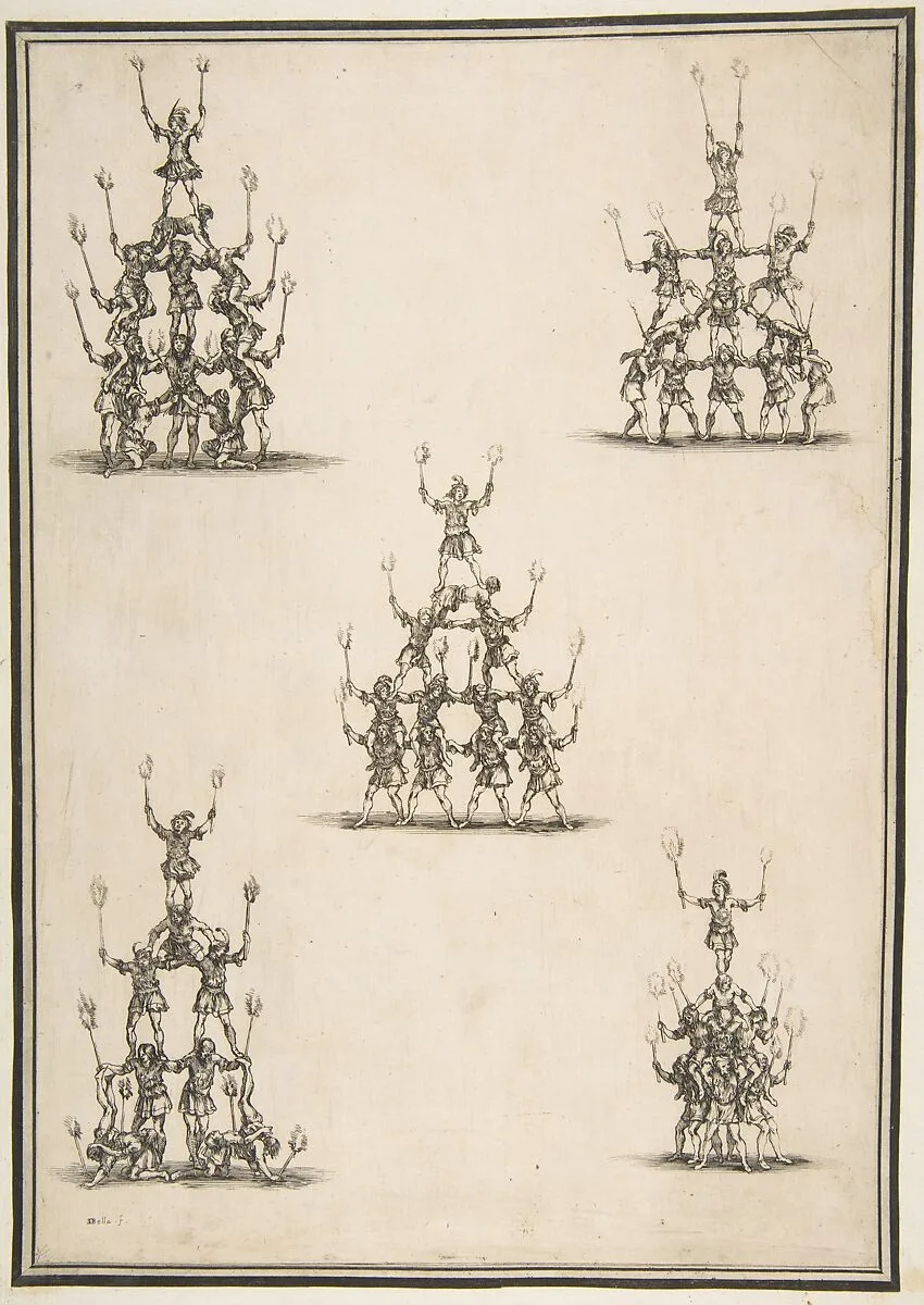 Five Groups of Acrobats — Stefano della Bella