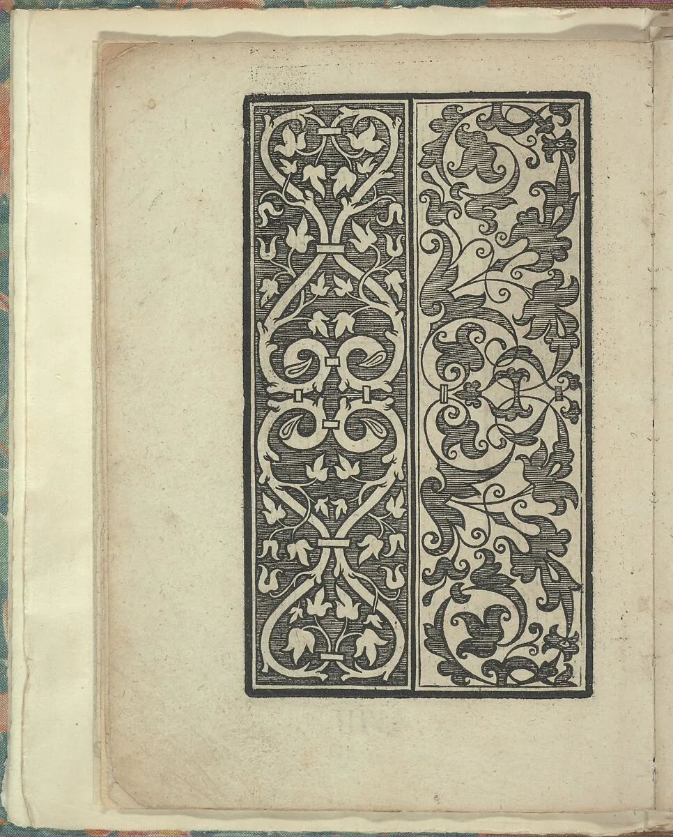 Opera Nova Universali intitulata Corona di racammi, page 8 (verso) — Giovanni Andrea Vavassore