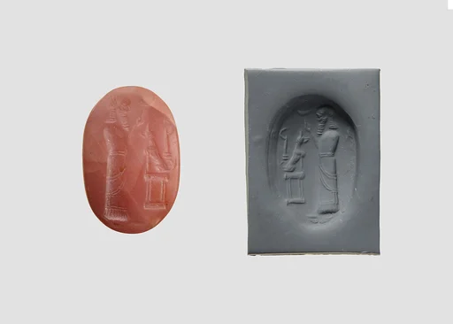 Stamp seal (oval conoid) with cultic scene